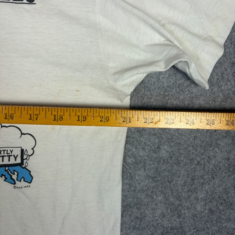 Vintage 1993 Alaska Weather Graphic T-Shirt Fruit of the Loom Best White Large - Picture 6 of 8
